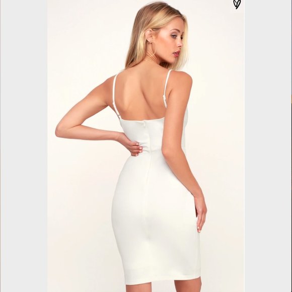 Gianna White Sleeveless Bodycon Dress - Picture 2 of 8